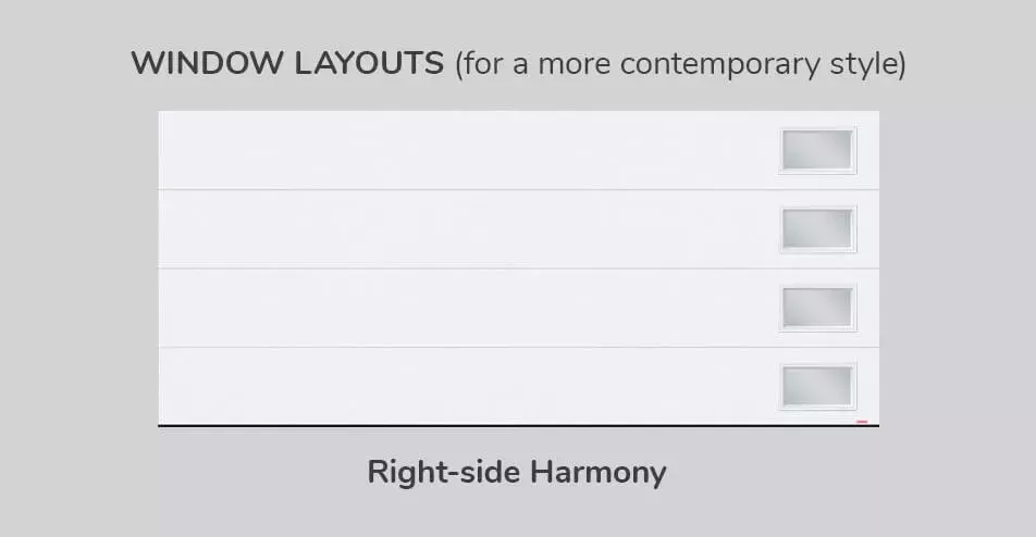 Window layouts, 16' x 7', Right-side Harmony